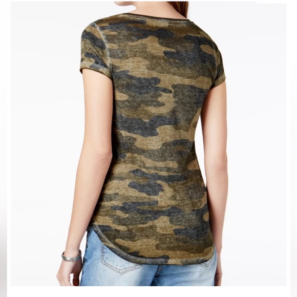 Lucky Brand Camo Burnout Short Sleeve Tee size Medium - Picture 2 of 8